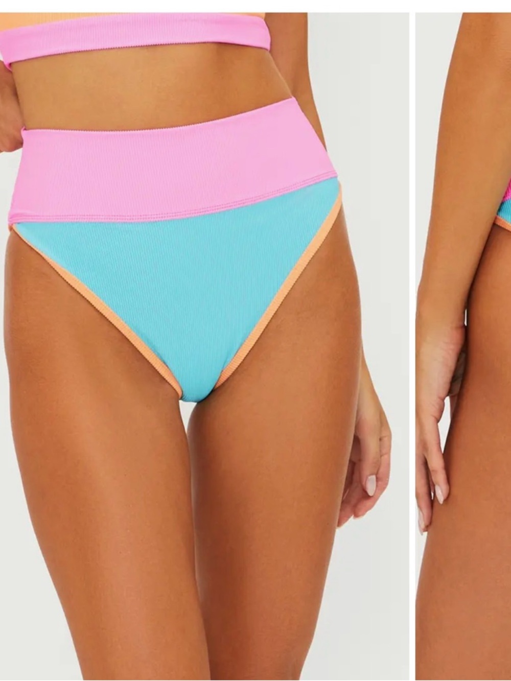 Beach Riot NEW Size M Emmy Colorblock High Waist Bikini Bottoms - Picture 3 of 9